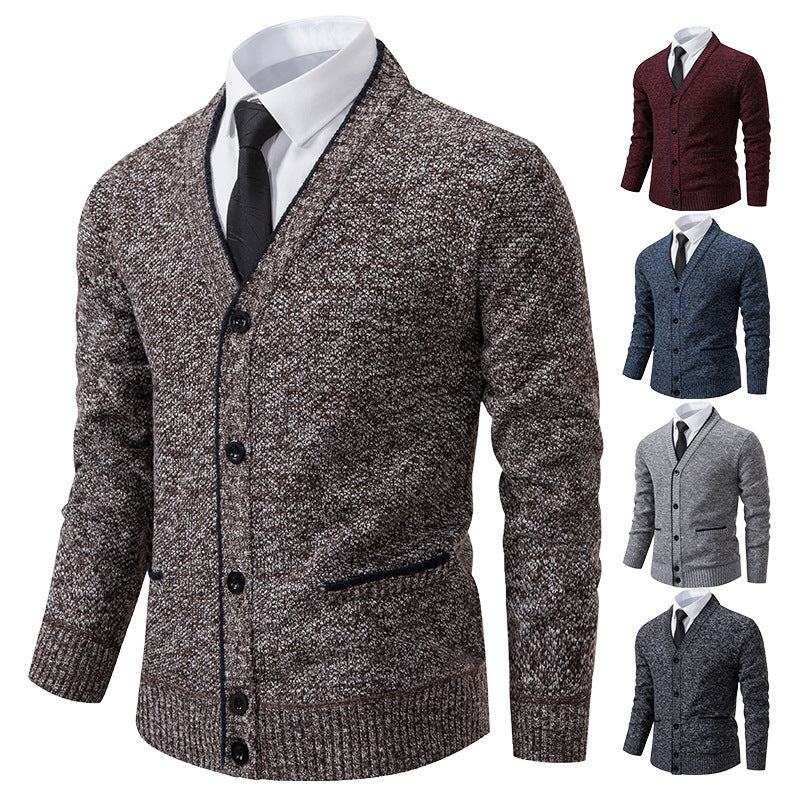 Men's Long Sleeve Fleece-lined Cardigan
