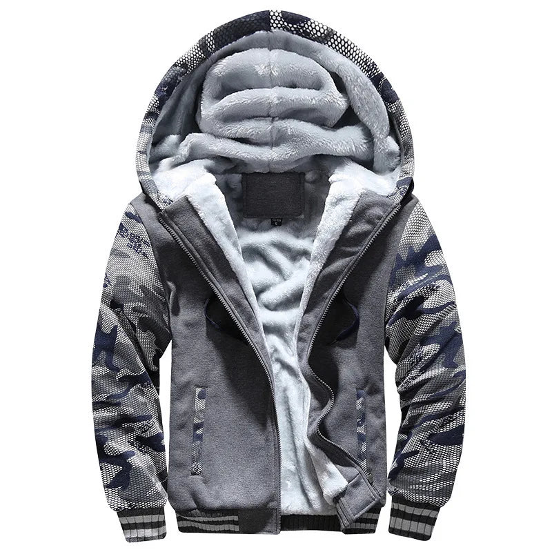 Men's Camouflage Thicken Hooded Coat