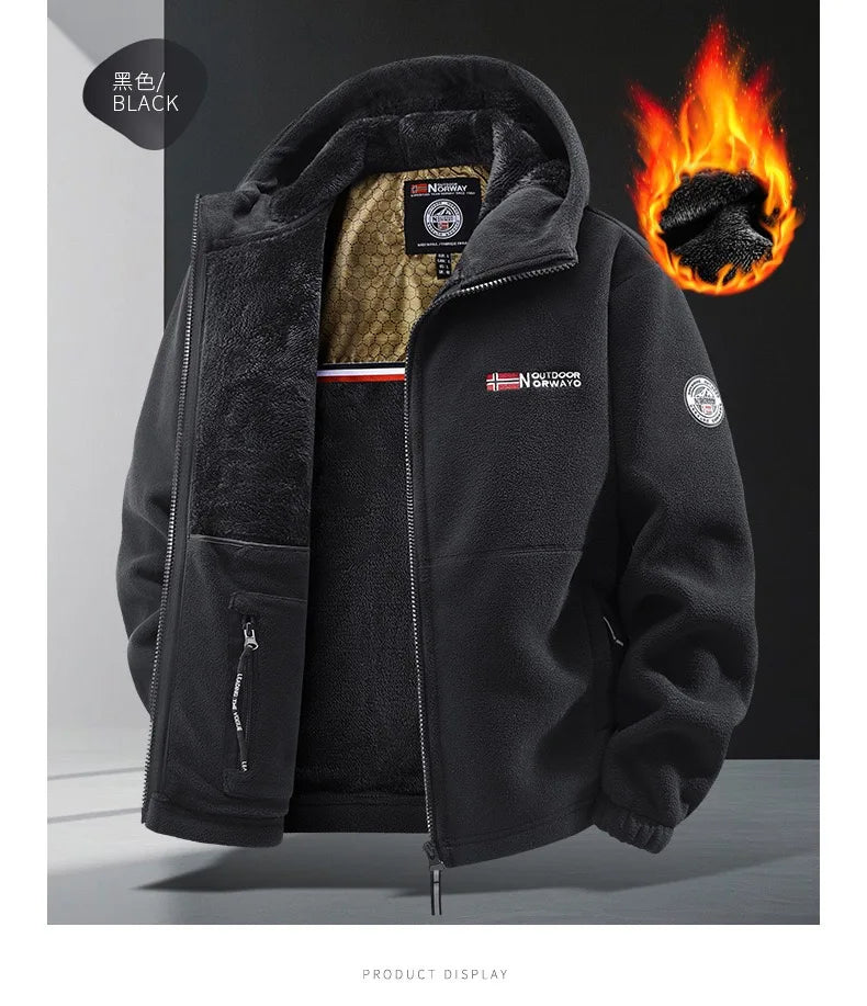 Winter New Fashion Trend Retro Sports Thick Warm Lamb Wool Jacket Men's Casual Loose Comfortable High-Quality Plus Size Jacket