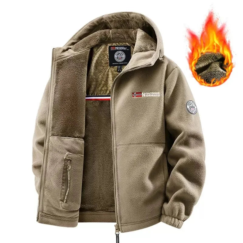 Winter New Fashion Trend Retro Sports Thick Warm Lamb Wool Jacket Men's Casual Loose Comfortable High-Quality Plus Size Jacket