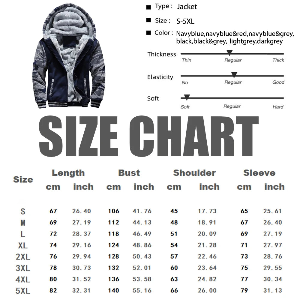 Men's Camouflage Thicken Hooded Coat