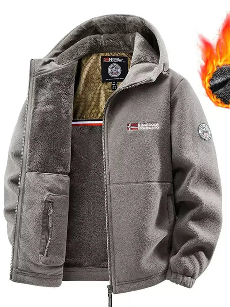 Winter New Fashion Trend Retro Sports Thick Warm Lamb Wool Jacket Men's Casual Loose Comfortable High-Quality Plus Size Jacket