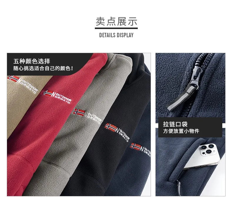 Winter New Fashion Trend Retro Sports Thick Warm Lamb Wool Jacket Men's Casual Loose Comfortable High-Quality Plus Size Jacket