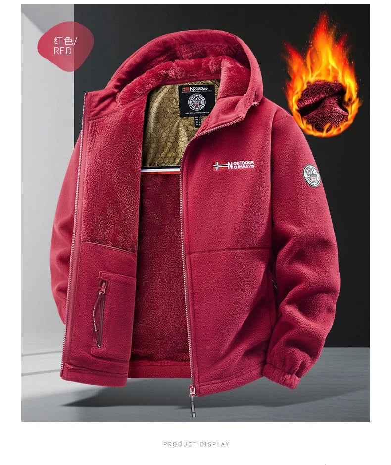 Winter New Fashion Trend Retro Sports Thick Warm Lamb Wool Jacket Men's Casual Loose Comfortable High-Quality Plus Size Jacket