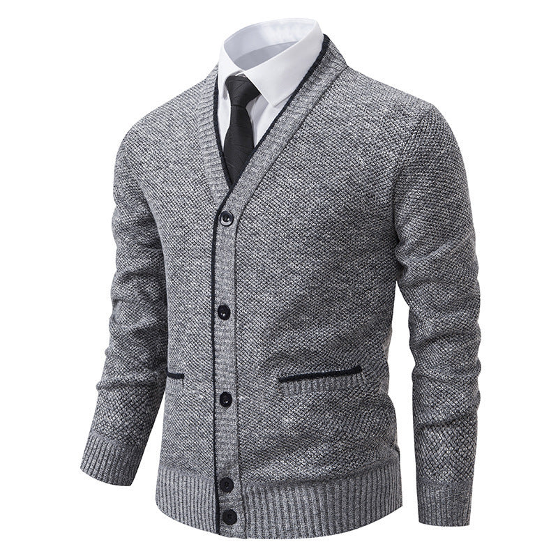 Men's Long Sleeve Fleece-lined Cardigan